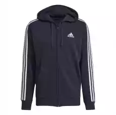 Bluza z kapturem męska adidas ESSENTIALS FRENCH TERRY 3STRIPES granatowa GK9033 Odzież obuwie dodatki Bluzy i swetry