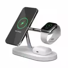 Ładowarka indukcyjna TechProtect A12 3w1 Stand Wireless Charger 15W MagSafe biała Telefony i akcesoria Akcesoria telefoniczne Ładowarki i kable