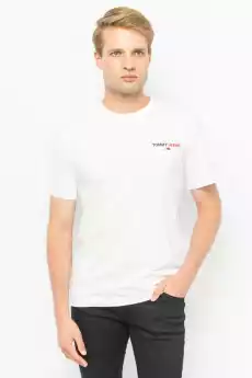 TSHIRT MĘSKI TOMMY JEANS DM0DM09401 BIAŁY Odzież obuwie dodatki Odzież męska