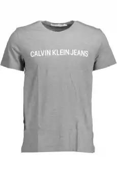 CALVIN KLEIN TSHIRT Z KRÓTKIM RĘKAWEM MĘSKI SZARY Odzież obuwie dodatki Odzież damska