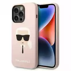 Karl Lagerfeld KLHMP14XSLKHLP iPhone 14 Pro Max 67 hardcase jasnoróżowylight pink Silicone Karls Head Magsafe Telefony i akcesoria Akcesoria telefoniczne Etui