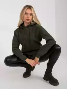 Bluza kangurka khaki casual kaptur rękaw długi Odzież obuwie dodatki Bluzy i swetry