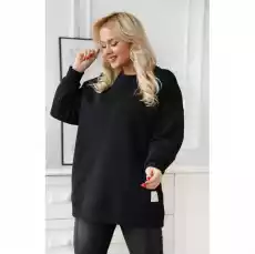 Ciepła czarna bluza oversize ze ściągaczami Kana Odzież obuwie dodatki Odzież damska Bluzy damskie