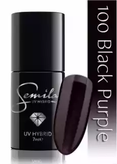 Semilac lakier hybrydowy 7ml 100 Black Purple Zdrowie i uroda Kosmetyki i akcesoria Manicure i pedicure Lakiery do paznokci