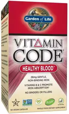 Garden Of Life Witamin Code Healthy Blood 60 kapsułek wegańskich Sport i rekreacja Odżywki i suplementy