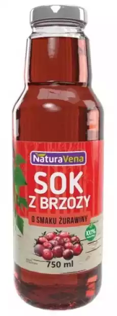 SOK Z BRZOZY O SMAKU ŻURAWINY 750 ml NATURAVENA Artykuły Spożywcze Produkty dietetyczne Soki