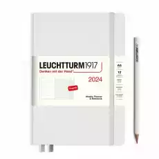 PLANER TYGODNIOWY Z NOTATNIKIEM LEUCHTTURM1917 MEDIUMA5 2024 LIGHT GREY Biuro i firma Akcesoria biurowe Artykuły papiernicze