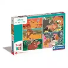 Puzzle 3x48 el Super Kolor Disney Animals Clementoni Dla dziecka Zabawki Puzzle