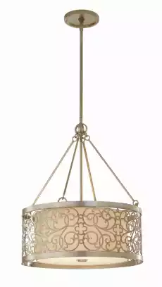 Lampa Sufitowa Wisząca Maroccan Srebro Patyna Biel 59x59x71cm Dom i ogród Wyposażenie wnętrz Oświetlenie Lampy sufitowe