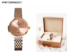 Elegancki zegarek damski Peterson PTND55864 złoty Biżuteria i zegarki Zegarki Zegarki damskie