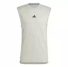 Tank top męski adidas POWER WORKOUT beżowy IQ1821 Odzież obuwie dodatki Koszulki