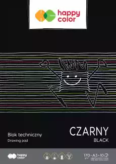 Blok techniczny czarny A3 Happy color 10k Dla dziecka Artykuły szkolne Bloki i wycinanki