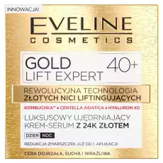 Eveline Gold Lift Expert luksusowy ujędrniający kremserum z 24k złotem na dzień i na noc 40 50ml Zdrowie i uroda Kosmetyki i akcesoria Pielęgnacja twarzy Kremy do twarzy