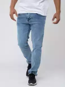 Spodnie Jeansowe Slim KL Jeans W Stitching Marmurkowe Jasne Niebieskie Odzież obuwie dodatki Odzież męska Spodnie męskie