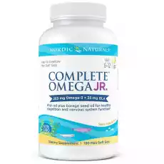 Nordic Naturals Complete Omega Junior 283mg Omega 3 i 35mg GLA 180 miękkich kapsułek o smaku cytrynowym Sport i rekreacja Odżywki i suplementy