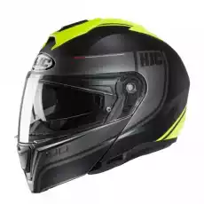 HJC KASK SYSTEMOWY I90 DAVAN BLACKFLO YELLOW Sport i rekreacja Sporty motorowe Kaski do sportów motorowych