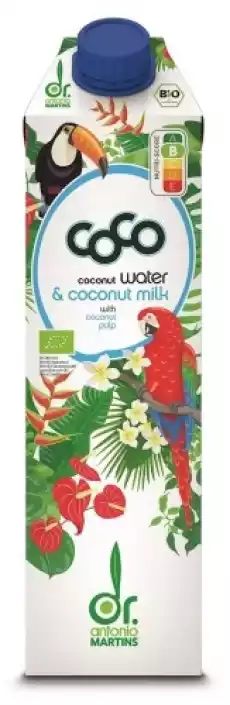 COCONUT MILK NAPÓJ KOKOSOWY DO PICIA BIO 1 L COCO DR MARTINS Artykuły Spożywcze Napoje