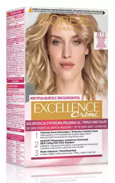 LOreal Paris Excellence Creme Farba do włosów 813 Perłowy beż Zdrowie i uroda Kosmetyki i akcesoria Pielęgnacja i stylizacja włosów Farby i szampony koloryzujące