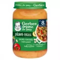 Gerber Organic Planttastic Obiadek gulasz z cukinią i warzywami dla niemowląt po 8 miesiącu Zestaw 3 x 190 g Bio Dla dziecka Akcesoria dla dzieci Karmienie dziecka