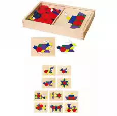 Viga Toys Drewniana mozaika geometryczna układanka logiczna klocki 148 el Dla dziecka Zabawki