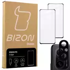 Szkło hartowane Bizon Glass Edge 2 sztuki ochrona na obiektyw Xiaomi Poco F3 czarne Telefony i akcesoria Akcesoria telefoniczne Folie ochronne