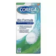 COREGA TABS BIO Formuła tabletki czyszczące do protez zębowych 136 tabletek Zdrowie i uroda Kosmetyki i akcesoria Pielęgnacja zębów i jamy ustnej