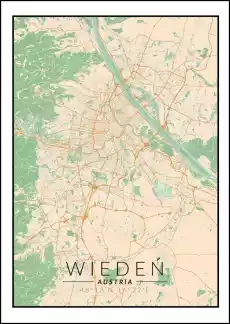 Wiedeń mapa kolorowa plakat Wymiar do wyboru 20x30 cm Dom i ogród Wyposażenie wnętrz Dekoracja Obrazy i plakaty