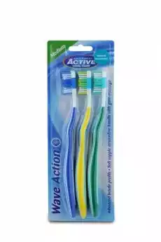 ACTIVE ORAL CARE Wave Action Medium 3szt Zdrowie i uroda Kosmetyki i akcesoria Pielęgnacja zębów i jamy ustnej