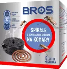 BROS Spirale na komary z dekoracyjną osłonką stalową 6 szt Dom i ogród Ogród