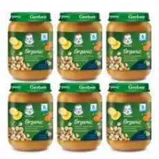 Gerber Organic Obiadek groszek z marchewką ziemniakami i kurczakiem dla niemowląt po 6 miesiącu Zestaw 6 x 190 g Bio Dla dziecka Akcesoria dla dzieci Karmienie dziecka