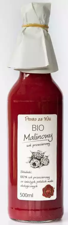 Prosto ze Wsi Sok przecierowy malinowy BIO 500 ml Artykuły Spożywcze Produkty dietetyczne Soki