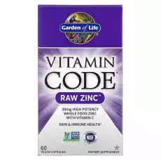 Garden Of Life Witamin Code RAW Zinc 60 kapsułek wegańskich Sport i rekreacja Odżywki i suplementy