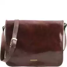 Tuscany Leather TL Messenger skórzana torba na ramię 2komorowa rozmiar L kolor brązowy TL141254 Odzież obuwie dodatki Galanteria i dodatki Torby męskie