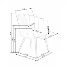 Fotelkrzesło welurowe K410 muszelka popielateczarne nóżki Dom i ogród Meble