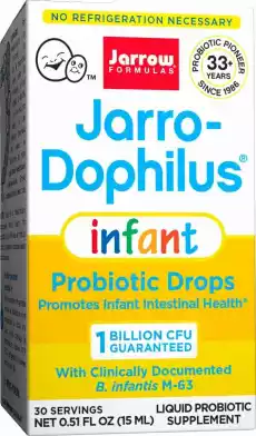 Jarrow Formulas JarroDophilus Infant Probiotic Probiotyk dla niemowląt 15 ml w kroplach Sport i rekreacja Odżywki i suplementy