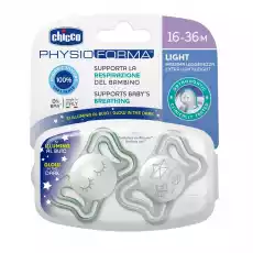 Chicco PhysioForma Light smoczek silikonowy uspokajający 1636m Lumi 2szt Dla dziecka Akcesoria dla dzieci