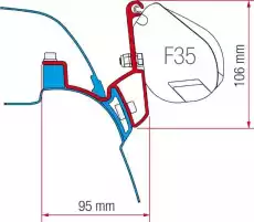 ZESTAW ADAPTERÓW DO MARKIZY FIAMMA F35 PRO VWT5T6 CALIFORNIA OD 2003 BEZ WIERCENIA Książki Poradniki Dom i ogród