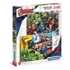 Puzzle 2 x 60 el Supercolor Avengers Clementoni Dla dziecka Zabawki Puzzle