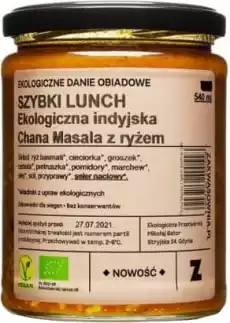 CHANA MASALA Z RYŻEM BASMATI BIO 540 ml ZAKWASOWNIA Artykuły Spożywcze Gotowe dania