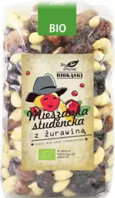 MIESZANKA STUDENCKA Z ŻURAWINĄ BIO 400 g BIO PLANET Artykuły Spożywcze Bakalie i suszone owoce