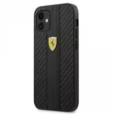 Ferrari FESNECHCP12SBK iPhone 12 mini 54 czarnyblack hardcase On Track PU Carbon Telefony i akcesoria Akcesoria telefoniczne Etui