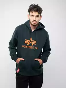 Bluza Z Kapturem Alpha Industries Basic Ciemna Zielona Odzież obuwie dodatki Odzież męska Bluzy męskie