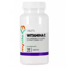 Witamina C 1000 mg Bioflawonoidy Dzika Róża 100 Tabletek MyVita Ascorbic Acid Artykuły Spożywcze