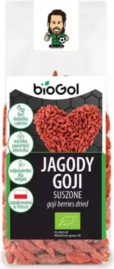 JAGODY GOJI SUSZONE BIO 100 g BIOGOL Artykuły Spożywcze Bakalie i suszone owoce