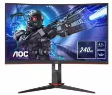 AOC Monitor C32G2ZEBK 315 cala VA Curved 240Hz HDMIx2 DP Komputery Monitory Monitory LCD