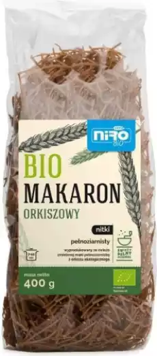 MAKARON ORKISZOWY RAZOWY NITKI BIO 400 g NIRO Artykuły Spożywcze Makarony