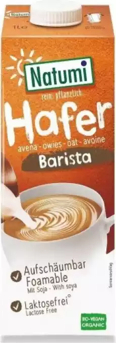 Napój owsiany z soją barista BIO 1 l Natumi Artykuły Spożywcze Produkty wegańskieroślinne