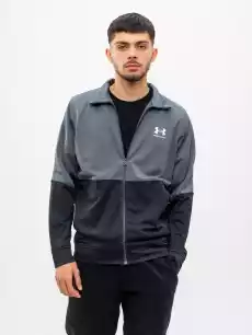 Bluza Bez Kaptura Under Armour Pique Track Jacket Szaro Czarna Odzież obuwie dodatki Bluzy i swetry