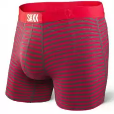 Bokserki męskie szybkoschnące SAXX VIBE Boxer Brief Modern Fit w pasy szaroczerwone Odzież obuwie dodatki Bielizna męska