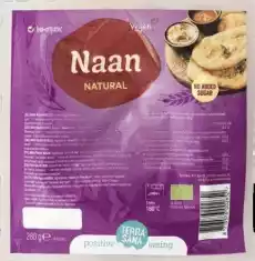 CHLEBEK DUŻY NAAN NATURALNY BIO 280 g TERRASANA Artykuły Spożywcze Pieczywo